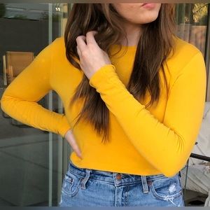 Yellow Zara Long Sleeve Crop Top